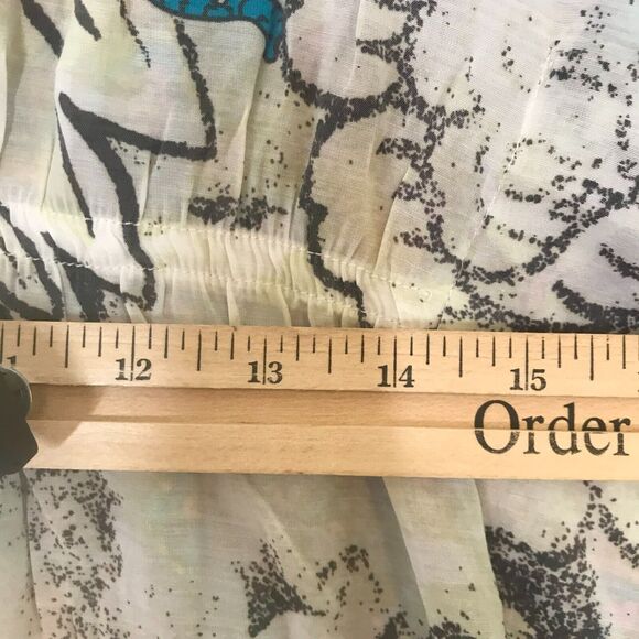 Boston Proper Top Womens Small Paisley Print Beaded Sequin Cap Sleeve V Neck - Picture 7 of 9